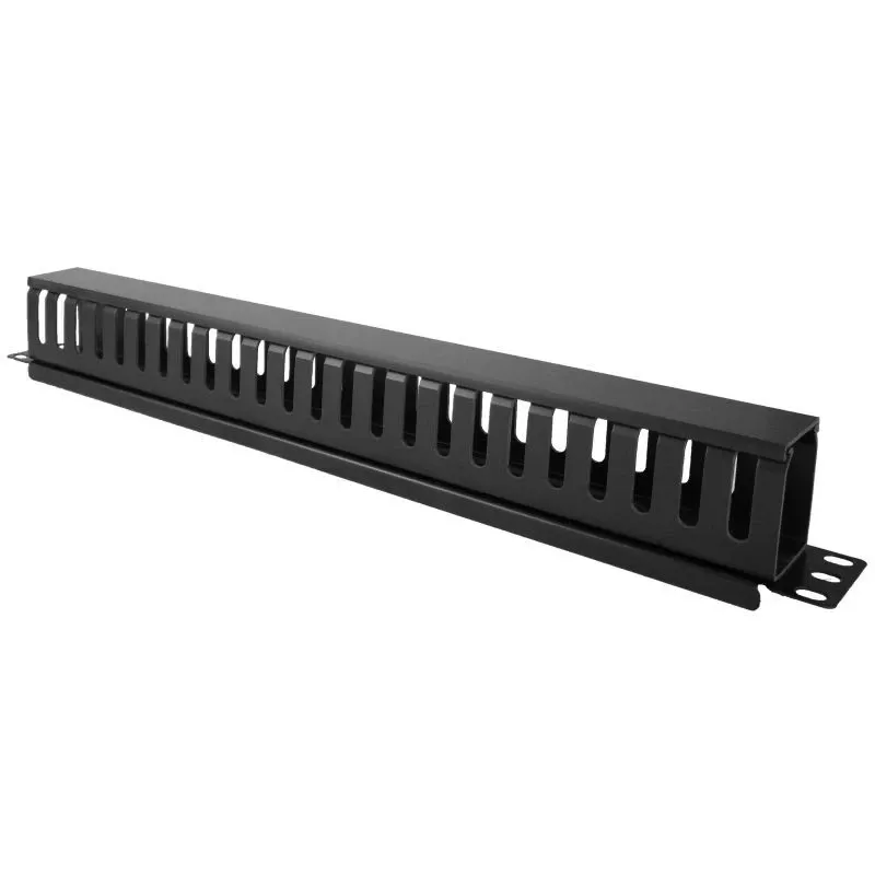 Dėžutė kabeliams Alantec PK008 sieninis organizatorius 1U juoda metalas/plastikas
