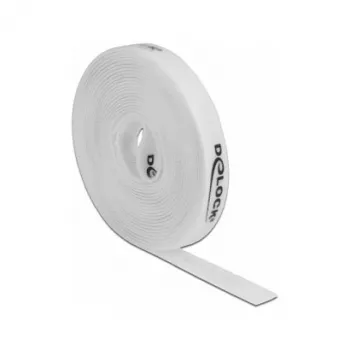 Lipni juosta DeLOCK Velcro ritinėje L 5 m x P 15 mm balta