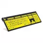 Logickeyboard XL Print NERO USB klaviatūra, QWERTZ vokiškas išdėstymas, juoda ir geltona