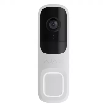 Ajax DoorBell White Wireless belaidis vaizdo skambutis 4 MP naktinis matymas maitinamas baterija