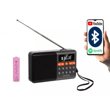 Nešiojamas analoginis AM/FM Bluetooth radijas BLOW RA18 su FM imtuvu ir belaidžiu ryšiu