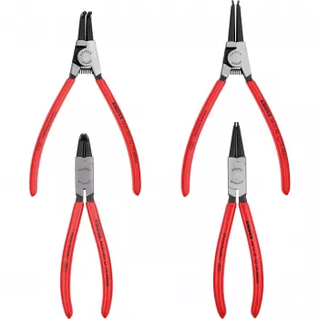 Knipex replių rinkinys vidiniams ir išoriniams fiksavimo žiedams, 4 vnt., ritininiame dėkle, 19-60 mm