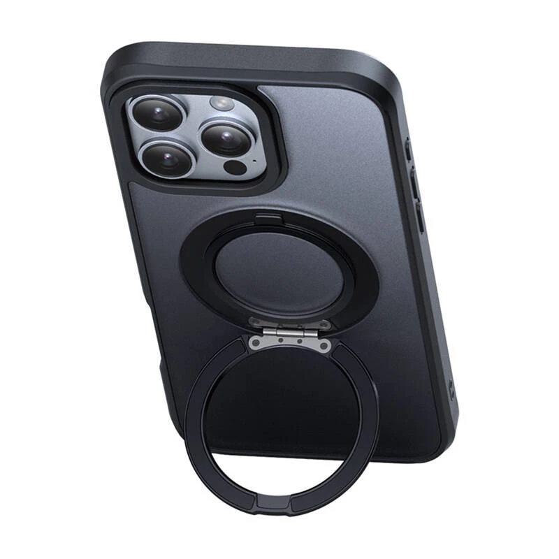 Apsauginis dėklas McDodo PC-4933 su MagSafe ir integruotu stovu, skirtas iPhone 16 Pro Max, juodas