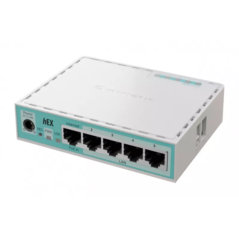Mikrotik hEX laidinis maršrutizatorius Gigabit Ethernet Baltas