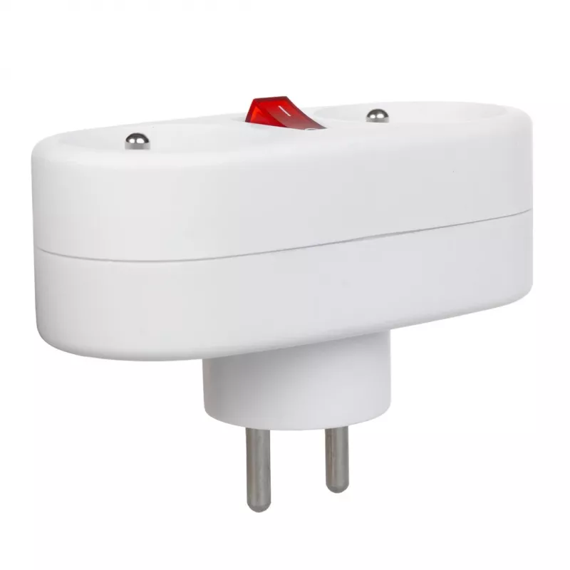 Maclean Current Outlet kištukinis lizdas, šakutės skirstytuvas su 2 lizdais ir grandinės pertraukikliu, E tipas, 2x16A, MCE337 E