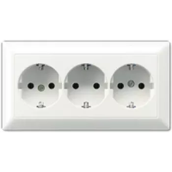 Kištukinis lizdas CEE 7/3 JUNG AS 523 WW, 3x 250V 16A, baltas