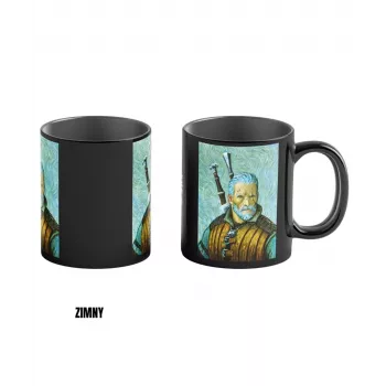 Terminis puodelis Good Loot The Witcher 3 Game Art Chronicles – Geralt & Vincent van Gogh 450 ml Juodas