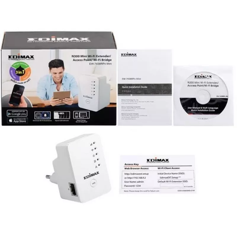 Wi-Fi stiprintuvas Edimax EW-7438RPN Mini