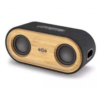 „The House Of Marley EM-JA021-SB“ nešiojamas vakarėlių garsiakalbis, stereofoninis, juodos ir geltonos spalvos, 20 W