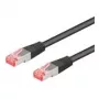 Wentronic Goobay CAT 6a Patch kabelis, S/FTP (PiMF), juodas, 7,5 m - LSZH halogenų neturintis, varis (93853)