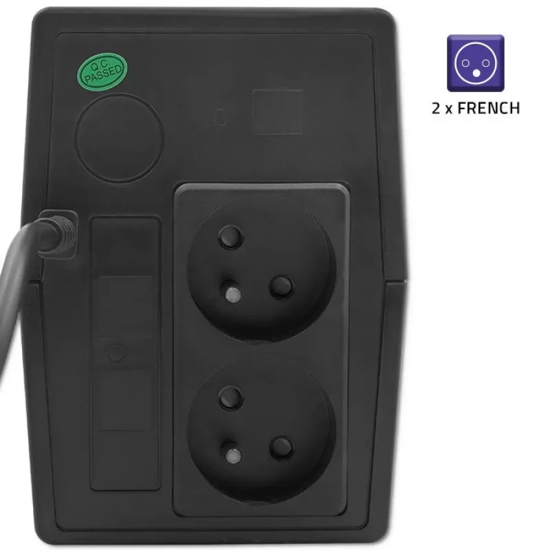 Qoltec 53772 nepertraukiamo maitinimo šaltinis (UPS) Line-Interactive 0.65 kVA 360 W 1 AC lizdas
