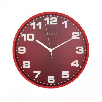 NeXtime klok 3053ro Dash Red, Ø35 cm, sieninis, raudonas/sidabrinis