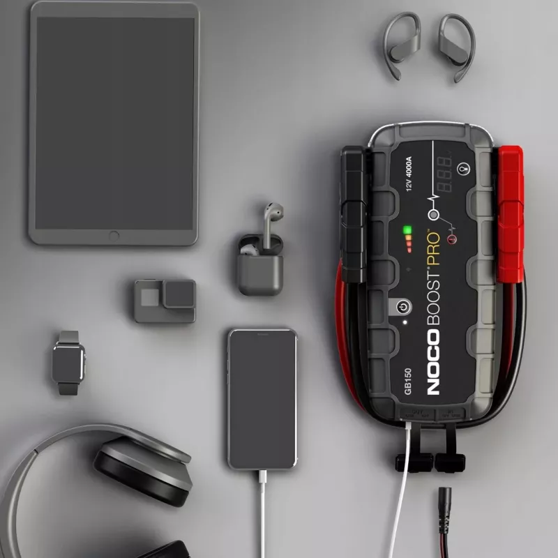 NOCO GB150 Boost 12V 3000A šuolinis starteris su integruota 12V/USB baterija