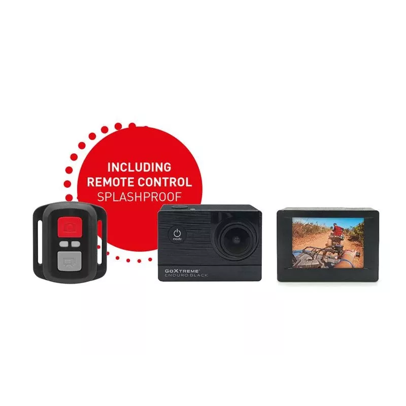 Easypix GoXtreme Enduro Black - Veiksmo kamera - tvirtinama - 4K / 30 kadrų per sekundę - 8 MP - Wi-Fi - atspari vandeniui iki 30 m - Juoda