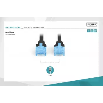 CAT 5e U-UTP jungiamasis laidas 10 m juodas