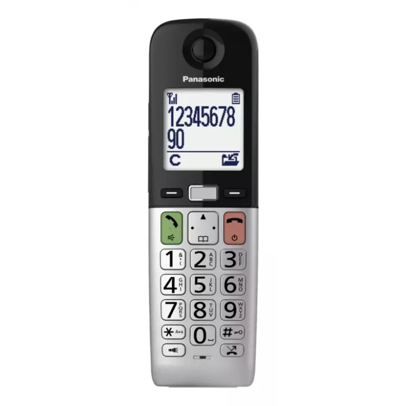 DECT belaidis telefonas Panasonic KX-TGU442 — 2 rageliai, skambučio numerio atpažinimas, 2,1 colio ekranas, juodas/sidabrinis