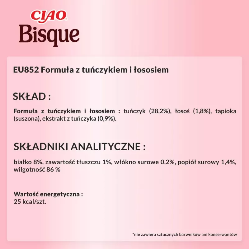 Drėgnas skanėstas katėms INABA Ciao Bisque Tunas su Lašiša 40 g