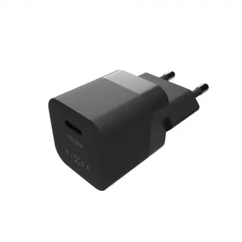Kelioninis USB-C įkroviklis FIXED FIXC25M-C-BK, fiksuotas kabelis, 25 W, kompaktiškas