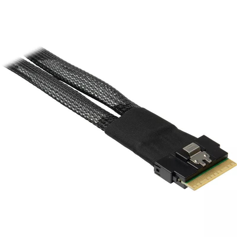 INTER-TECH laidas SFF-8654-8i į 2× SFF-8654-4i, 70 cm vidinis šakotuvinis laidas