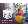 Universalus kelioninis adapteris GEMBIRD TPA-INT-01-W, įvadas 100–250V, G tipo kištukas, 84×56×85 mm