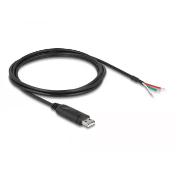 DeLOCK adapterinis kabelis USB 2.0 Type-A prie RS-485 2 m juodas
