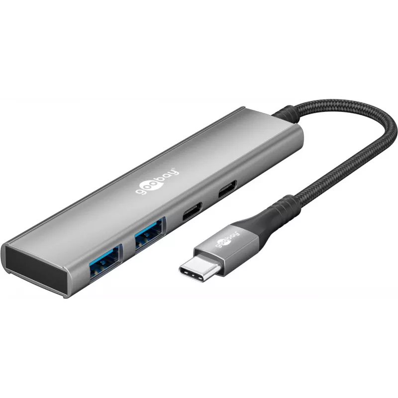Goobay Slim 4-Port USB-Hub USB-C / USB-A 5 Gbit/s USB 3.2 (76563)