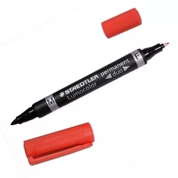 Permanentinis markeris Staedtler Lumocolor Duo Fine/Bullet Tip Raudona