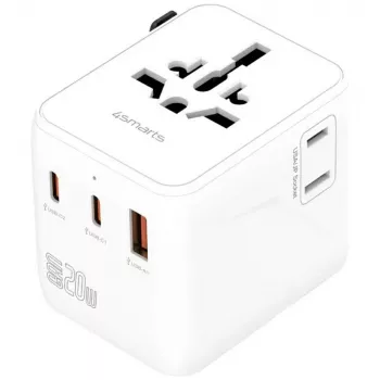 Kelioninis adapteris 20W GaN Nomad 2xUSB-C + 1xA