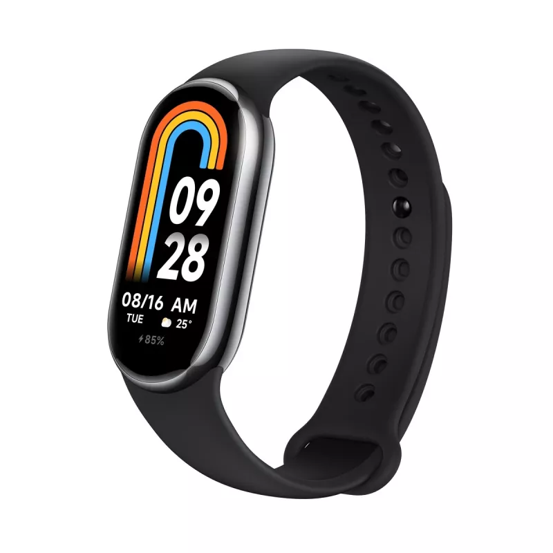 Xiaomi Smart Band 8 Juoda, Fitneso Seklys, Bluetooth 5.1, 190mAh, 1.62, 5 ATM, Akselerometras, PPG Jutiklis, Giroskopas