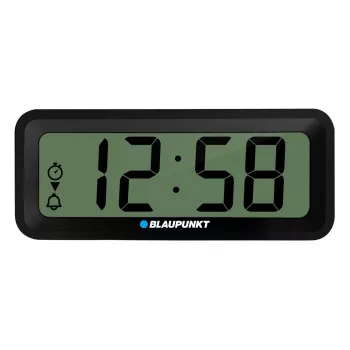 BLAUPUNKT CL04BK juodas kompaktiškas laikrodis su termometru, drėgmės indikatoriumi, kalendoriumi, žadintuvu, snaudimo funkcija, AAA baterija