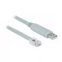 Serijinis kabelis DeLOCK 63920 USB 2.0 Type-A RJ45 pilkas 0,5 m