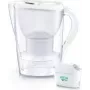 BRITA Marella White vandens filtro ąsotis su 1x ALL-in-1 kasetė ir 1x Extra Lime kasetė, 1,0–1,5 L naudingo tūrio
