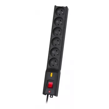 Prailginimo laidas Lestar LX 610 G-A K.:CZ 3.0M — 5 m, kištukiniai lizdai E tipo, 10 A, 250 V, vidaus, juodas