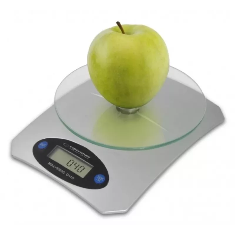Virtuvinės elektrinės svarstyklės ESPERANZA Avocado Grey – 5 kg, bambuko platforma, g/lb/oz