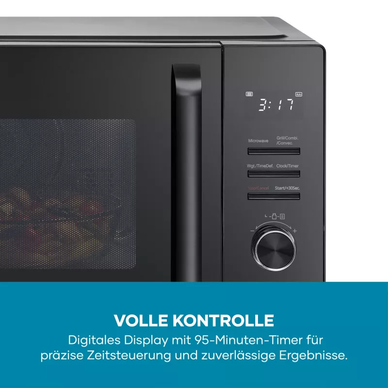 Kombinuota mikrobangų krosnelė SEVERIN MW 7798, ant stalviršio, 29 L, 900 W, juoda, 315 mm besisukantis padėklas