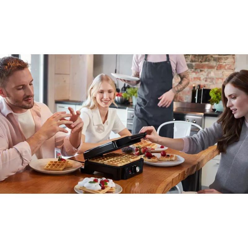Vafelinė Lovio LVWF001BK – 1400 W, juoda, elektrinė stalinė vafelinė