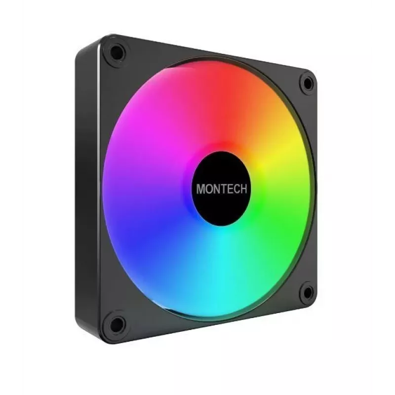 Montech GF120 V2 ARGB 120 mm kompiuterio korpuso ventiliatorius, juodas, 3 vnt.