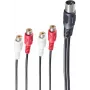 Audio kabelis ShiverPeaks BS10231 0,2 m DIN (5 kontaktų) 4 x RCA juodas