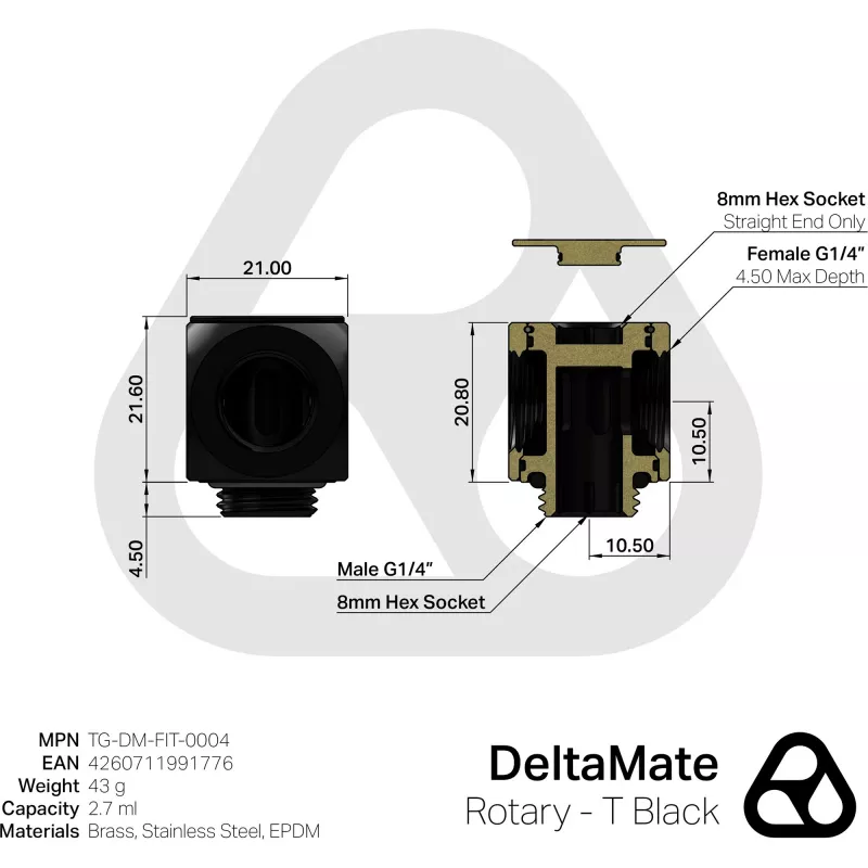 Terminis įtaisas Thermal Grizzly DeltaMate Rotary - T juodas (TG-DM-FIT-0004)