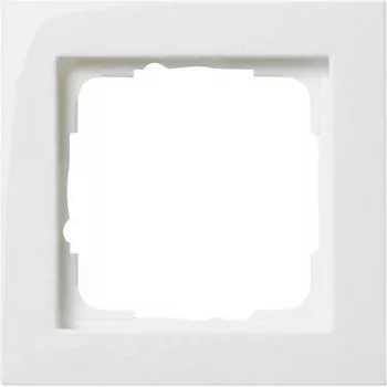 Gira E2 balta jungiklio gaubtelė — termoplastikas, bevaržtė, 80,8×80,8×9,3 mm