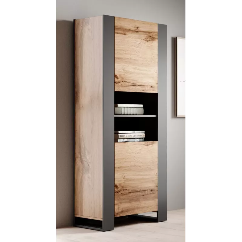 WOOD Knygų spinta 65x40x170,5 votano ąžuolas + antracitas