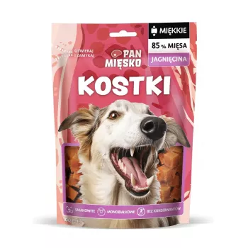 Šuns dresūros skanėstai Pan Miesko Lamb Cubes 100 g – vieno ingrediento ėriena, monoproteininiai, be glitimo ir sojos