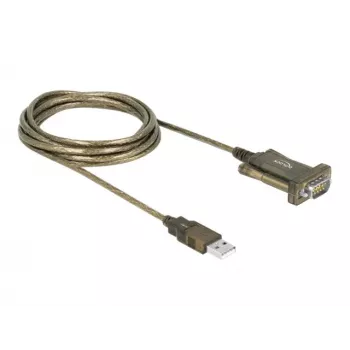 Serijinis kabelis DeLOCK 64073 USB Type-A DB-9 Skaidrus 2m