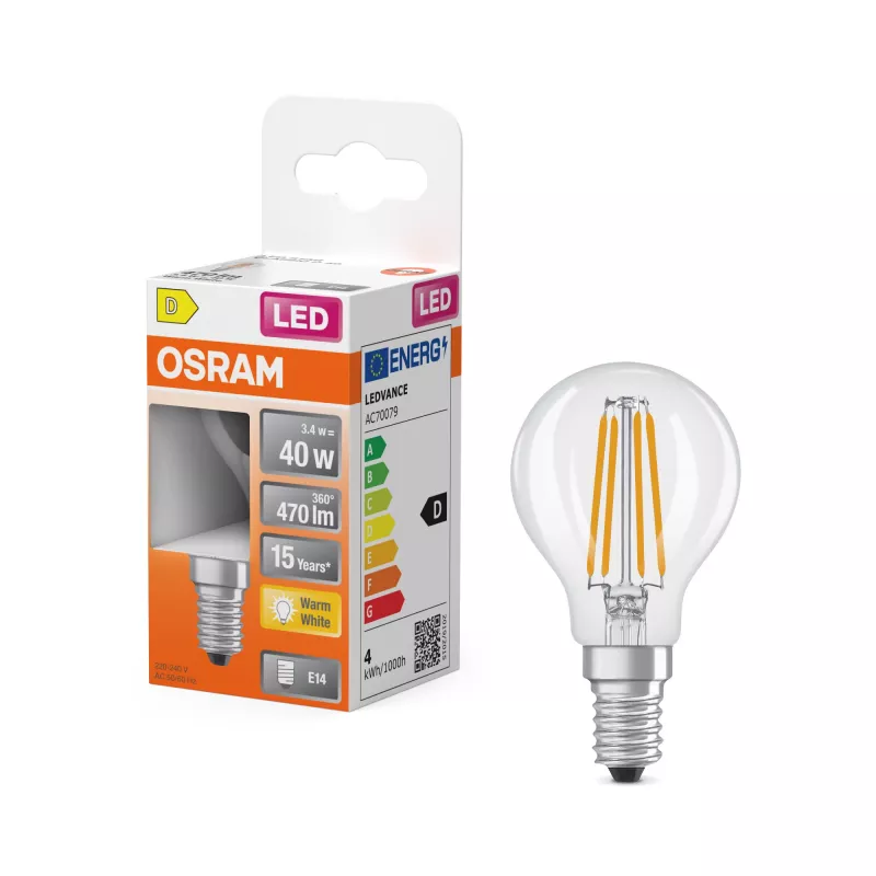 Osram Parathom Classic P Filament LED lemputė E14 3,4 W šilta balta
