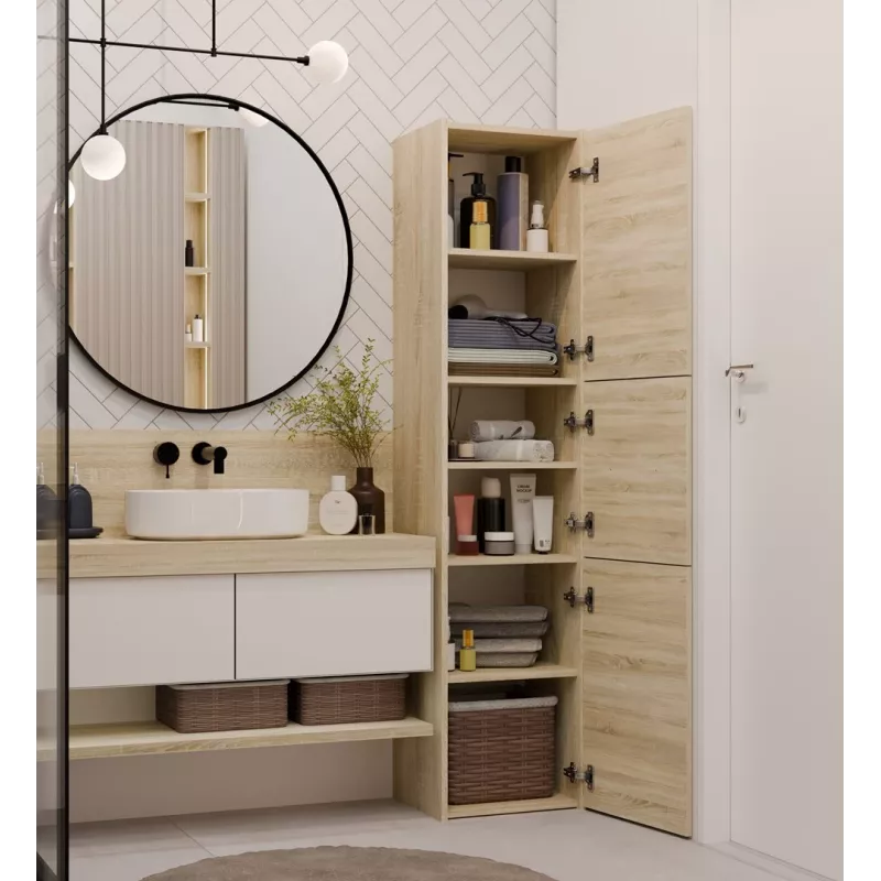 Topeshop S43 SONOMA vonios spintelė su stalčiumi Ąžuolas