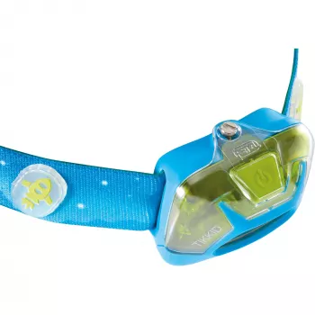 Petzl TIKKID – Vaikiškas antgalvinis žibintuvėlis, mėlynas, IPX4, CE, CPSIA, 4 lm – 30 lm