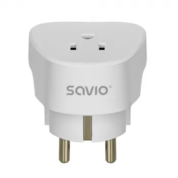 SAVIO AP-01 kelioninis adapteris, US lizdas – EU kištukas