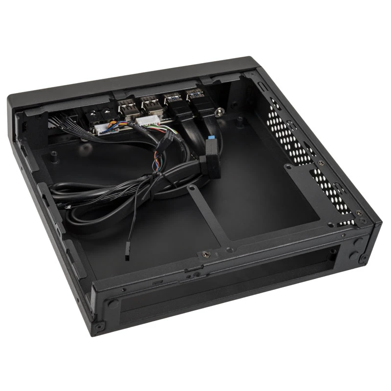 Akasa Cypher MX3 Mini Tower korpusas - SGCC plienas - Juoda - Thin Mini-ITX - su maitinimo bloku - A-ITX38U3-M1B