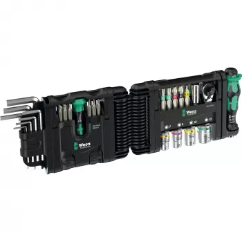 Įrankių rinkinys Wera Tool-Check Modular Set 1 – 50 dalių modulinis dirbtuvių rinkinys, įvairūs antgaliai ir lizdiniai raktai