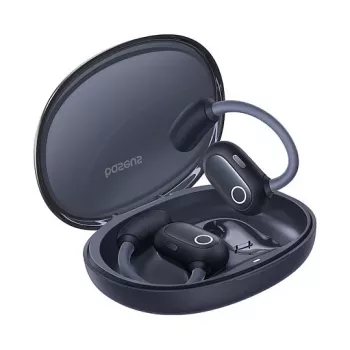 Baseus Eli Sport 1 atviro tipo belaidės ausinės Cosmic Black su USB laidu